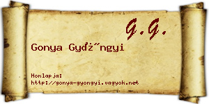 Gonya Gyöngyi névjegykártya